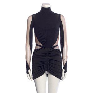 Mugler Turtleneck Mini Dress